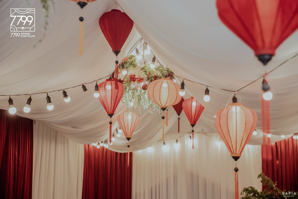 Nhà rạp cưới phù hợp với áo dài đỏ - Trang trí đám cưới tư gia