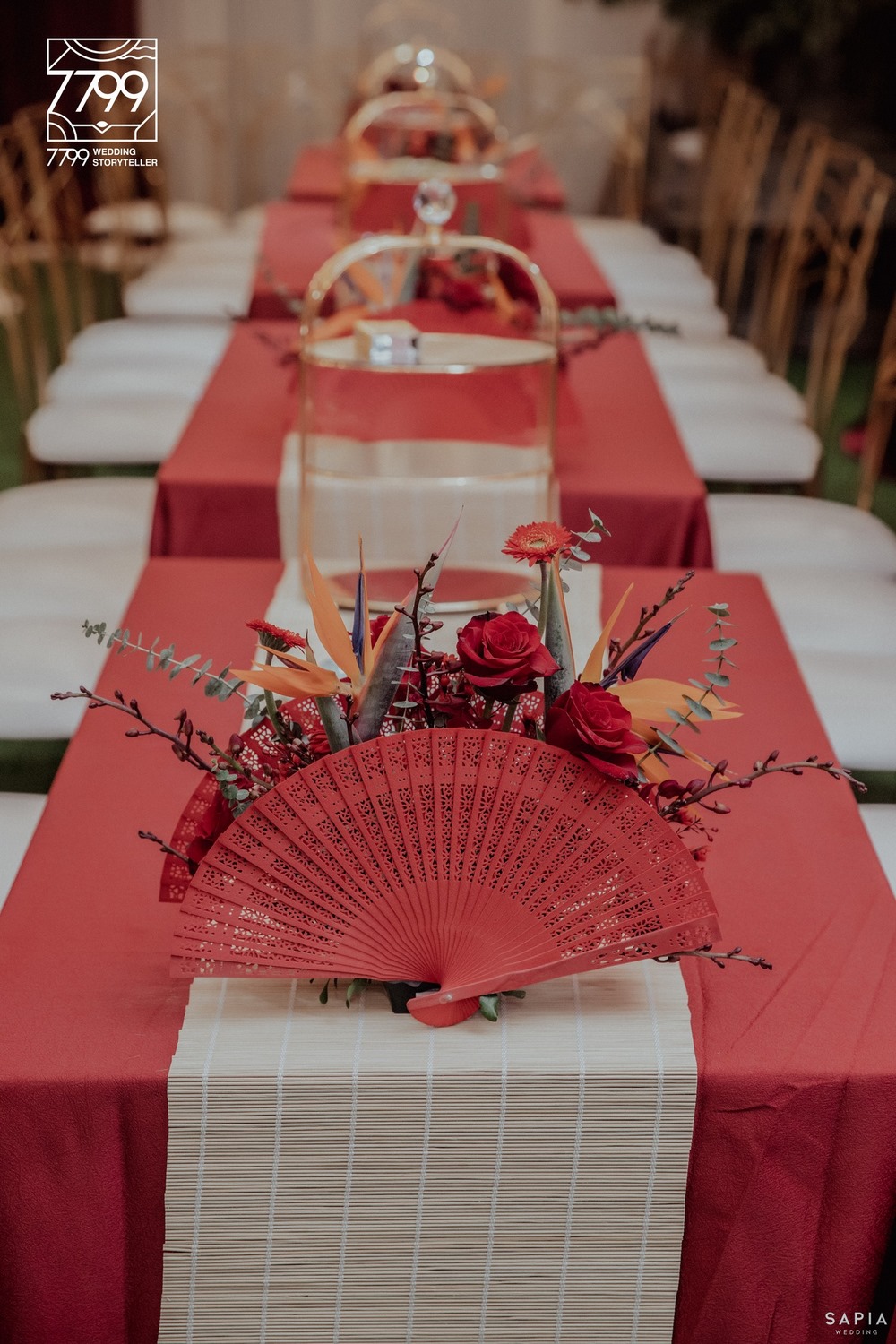 Decor cưới phù hợp với áo dài đỏ - Trang trí đám cưới tư gia