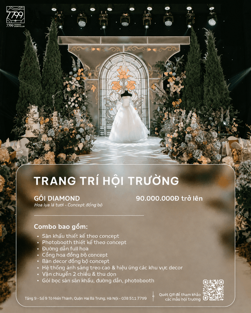 Báo giá trang trí cưới hội trường 7799 Wedding Storyteller