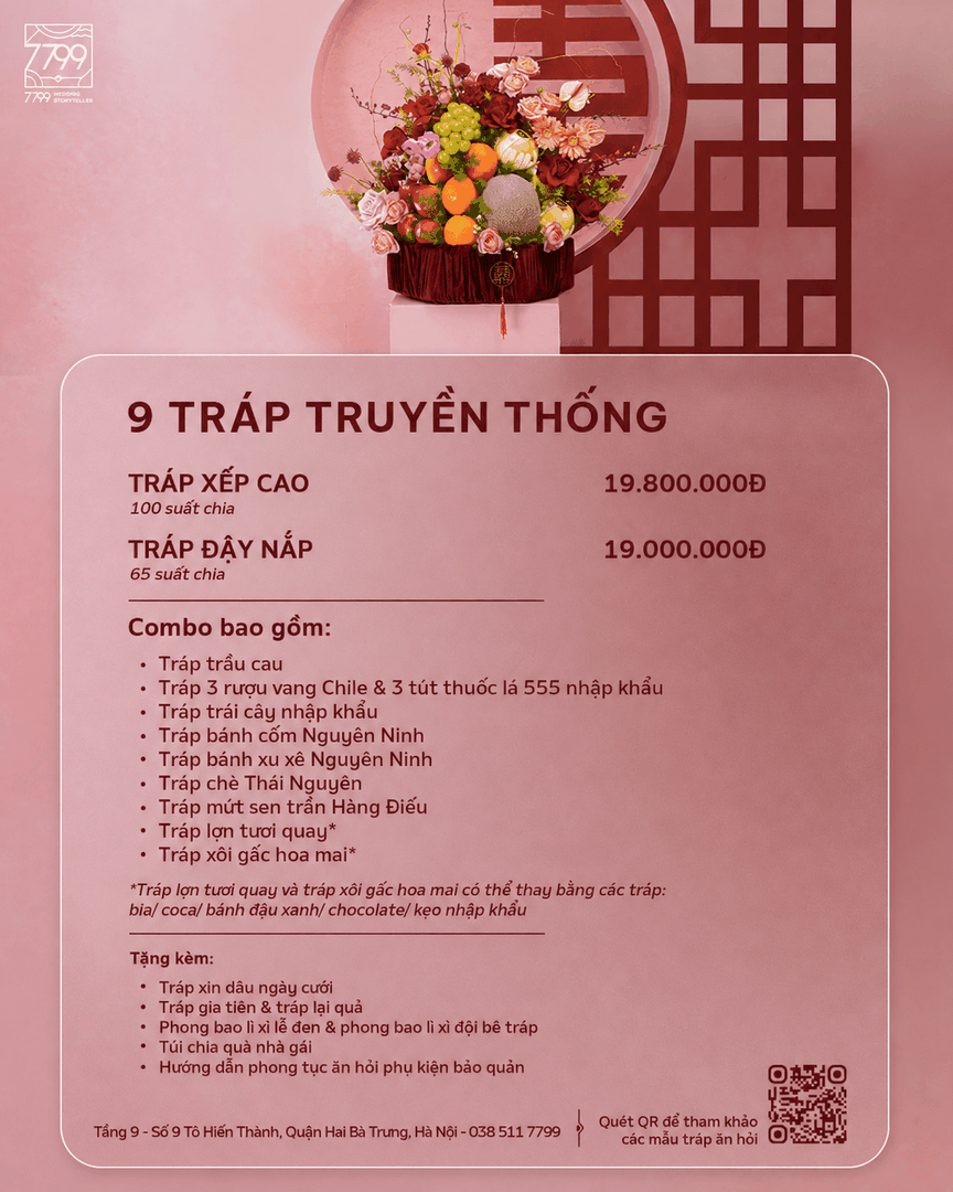 Bộ 9 tráp truyền thống từ 7799WST