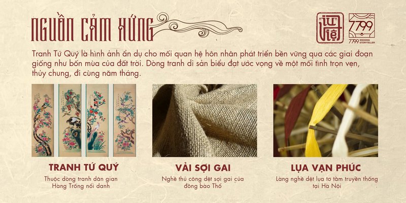 Hành Trình Sáng Tạo Concept Cưới "Tranh Tứ Quý" Đậm Đà Văn Hóa Việt