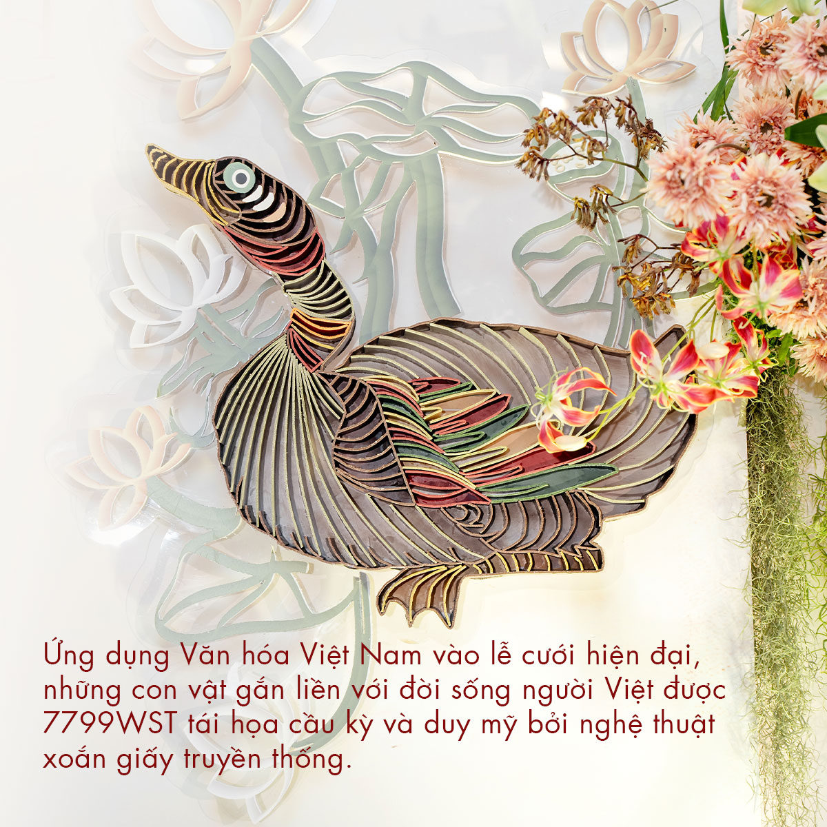 Decor cưới cảm hứng tranh đông hồ