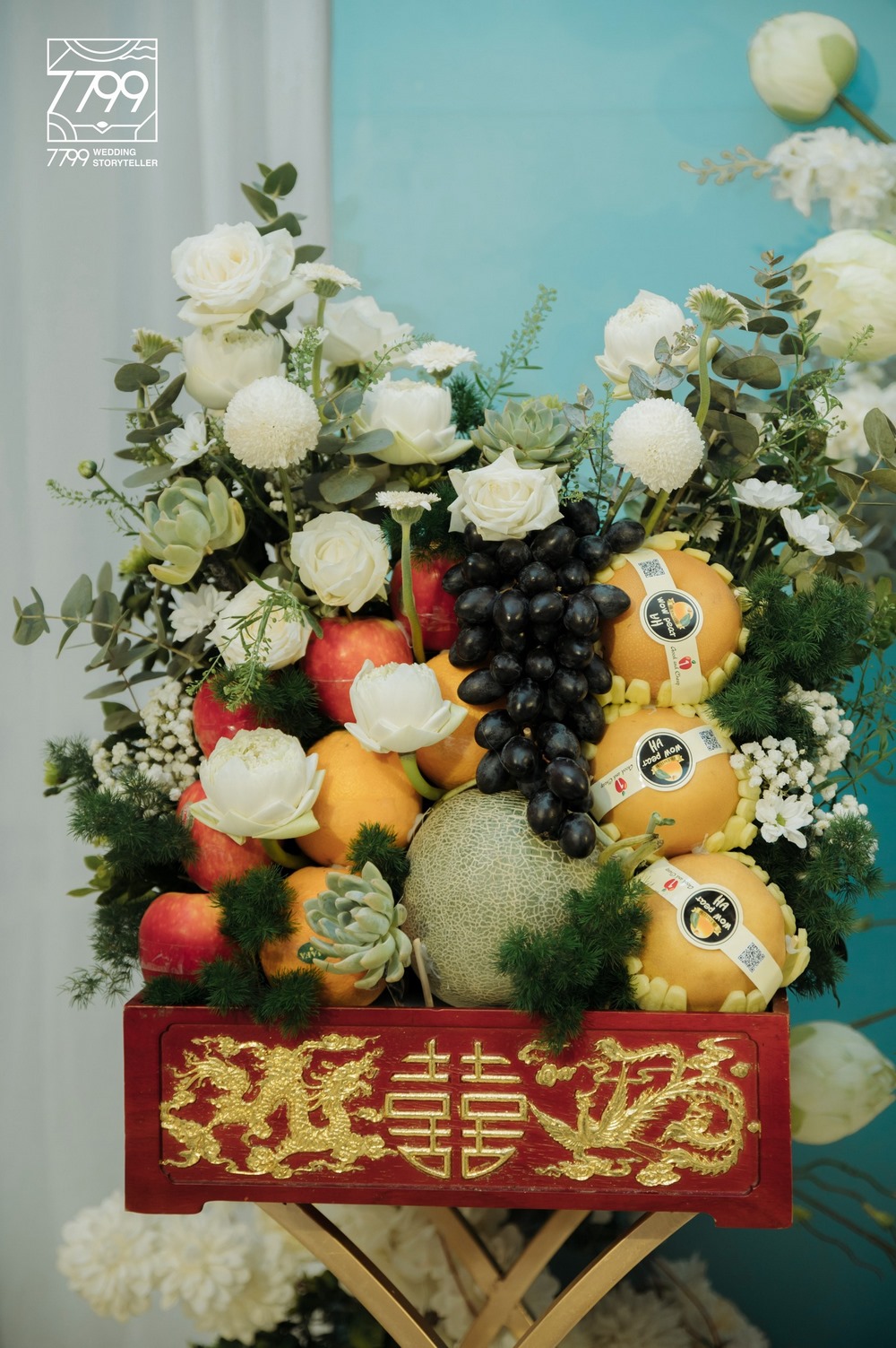 Mâm quả cưới Đà Nẵng - Tráp hoa quả nhập khẩu