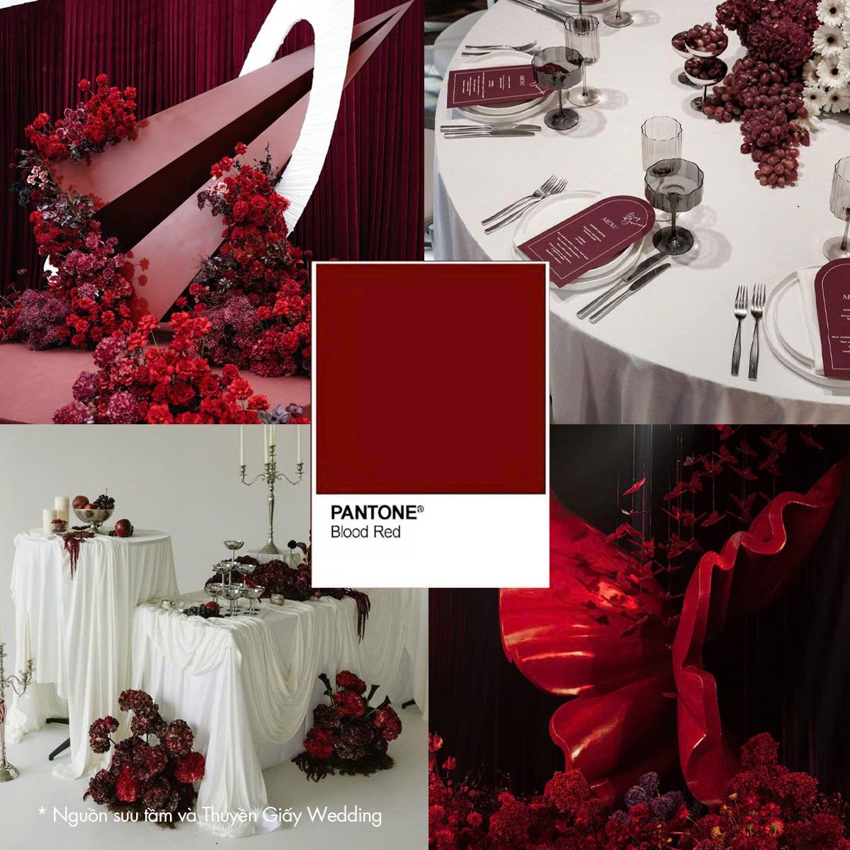 Decor tiệc cưới tone màu Blood Red