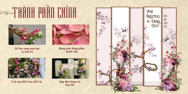 Concept decor cưới khảm trai