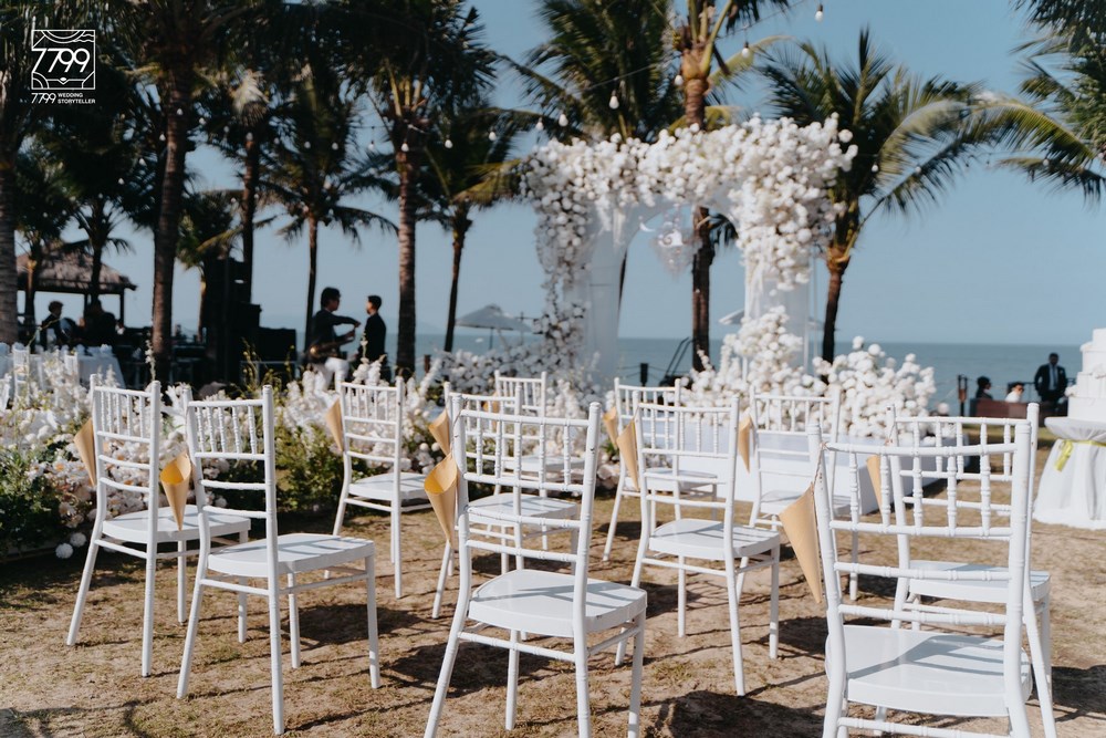 Trang trí tiệc cưới ngoài trời tại Silk Beach Club Hội An