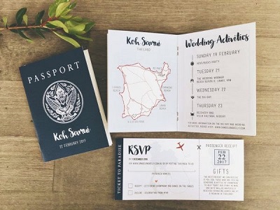 Thiệp cưới passport 