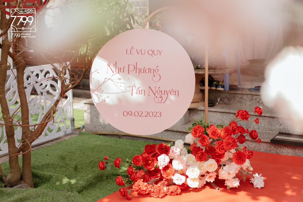  Biển welcome cưới - Trang trí gia tiên Huế với tone hồng pastel