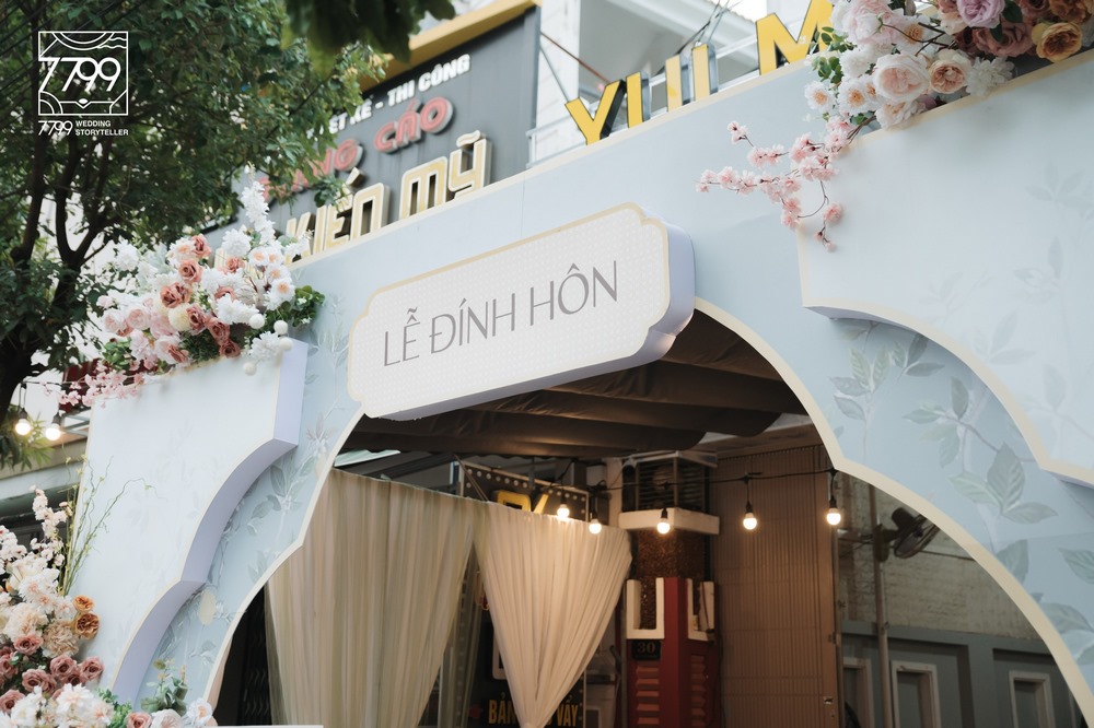 Cổng hoa cưới - Trang trí lễ gia tiên Đà Nẵng Concept Xanh Mint