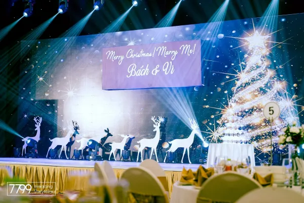 Lễ cưới tại Almaz Center đêm giáng sinh <br> Việt Bách & Phương Vi 