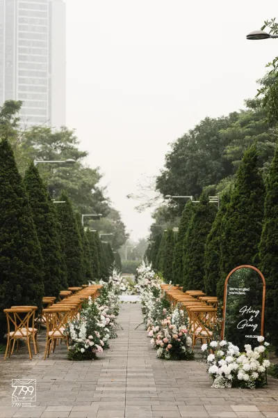 Tiệc cưới ngoài trời tại trung tâm Hội nghị Quốc gia NCC <br> Ninh Giang & Xuân Hưng