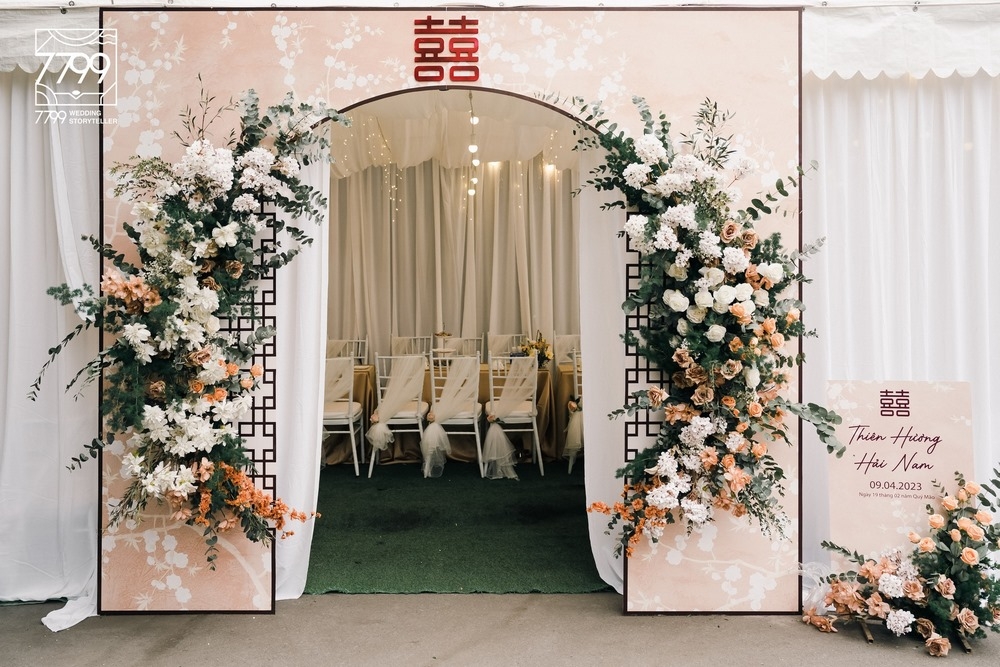 Trang trí đám cưới tư gia với vẻ đẹp Á Đông